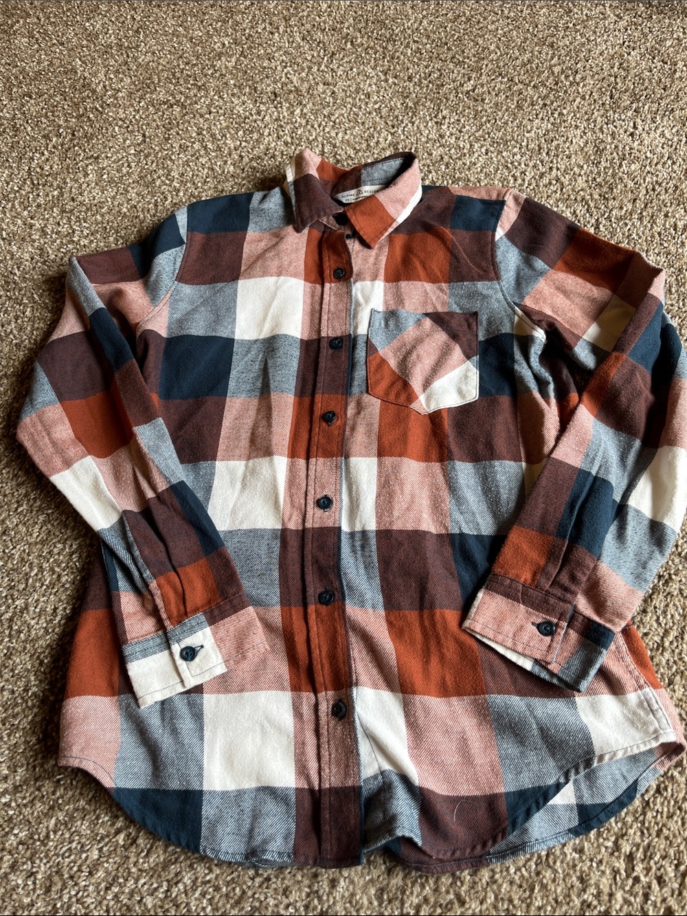 Alpine Design Plaid Button-Down Shirt - Rust, Black, Gray, Cream XS